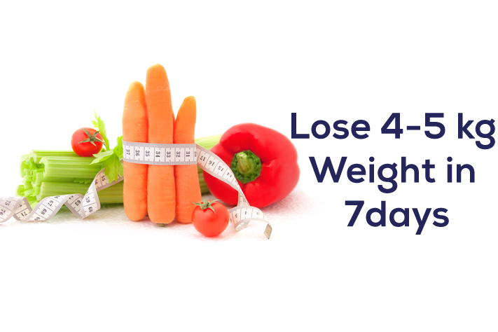 The perfect diet plan to lose 4 -5 kg weight in 7days