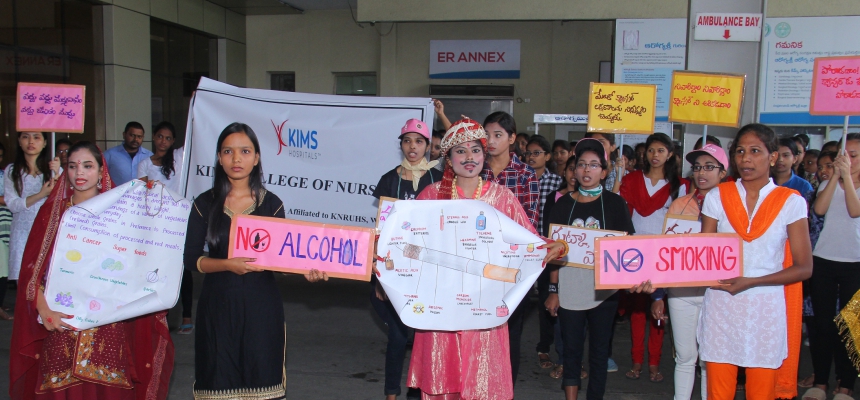 KIMS Nursing students street play on cancer awareness