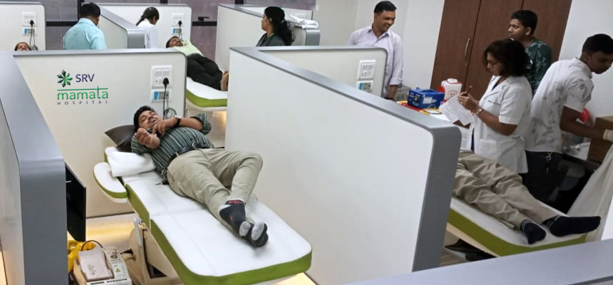 SRV MAMATA HOSPITAL ORGANISES A BLOOD DONATION DRIVE TO AID CANCER PATIENTS