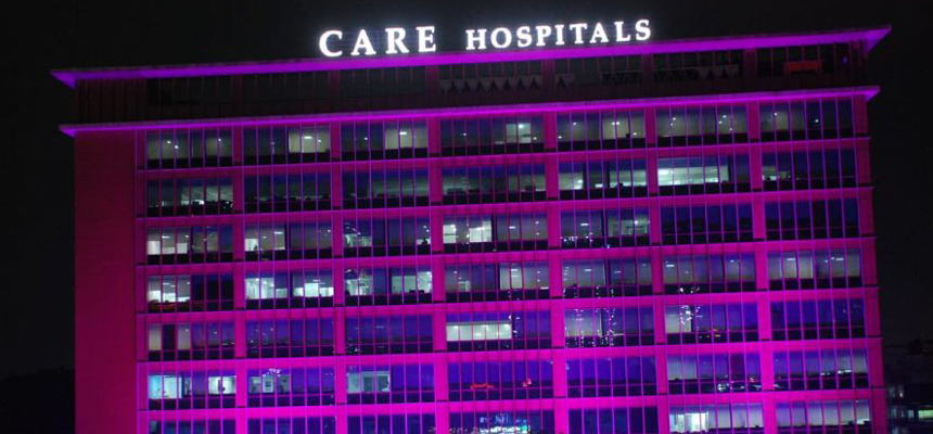 CARE Hospitals (Hitech City )changes colour in honour of Breast Cancer Awanress Month 