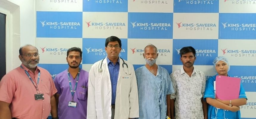 KIMS Saveera doctors remove  chicken bone stuck in lungs of an old man