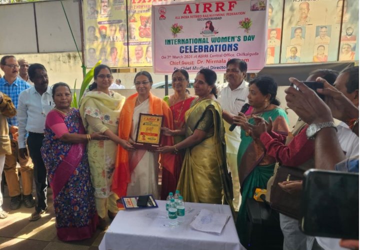 Aster Prime Hospital & AIRRF Celebrate International Women’s Day with Health Camp for Railway Pensioner