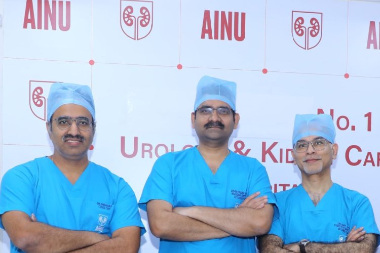 More than Half Kilogram Stones Removed from 42 year old patient at Vizag by AINU Doctors